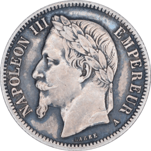 Avers 1 franc Napoléon III 1866 A