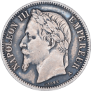 1 franc Napoléon III 1866 A - Avers