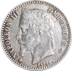 Avers 50 centimes Napoléon III 1867 A