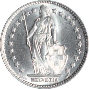 Avers 1 franc Helvetia 1963 B