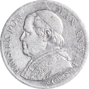 Avers 1 lira Pius IX 1867 R
