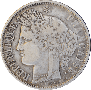 Avers 5 francs 1850 K Cérès
