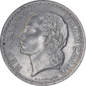 Avers 5 francs 1938 A Lavrillier