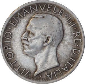 Avers 5 lires Vittorio Emanuele III 1927 R