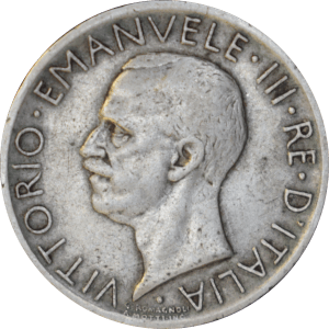 Avers 5 lires Vittorio Emanuele III 1928 R