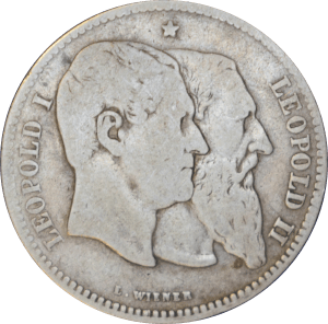 Avers 2 francs  1880 Léopold II
