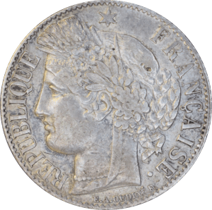 Avers 1 franc 1872 K Cérès