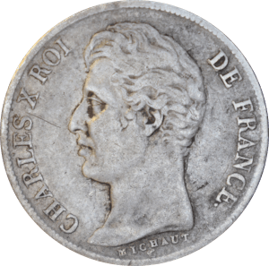 Avers 1 franc Charles X 1827 K