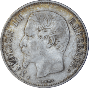Avers 1 franc 1860 BB Napoléon III