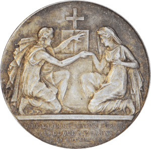Avers Médaille de Mariage 1880 Mariage à l'autel