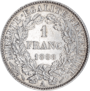 Revers 1 franc 1888 A Cérès