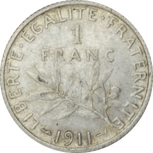 Revers 1 franc Semeuse 1911