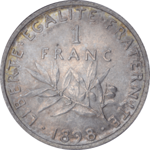 Revers 1 franc Semeuse 1898
