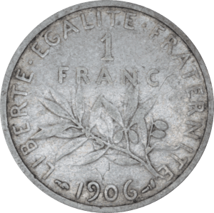 Revers 1 franc Semeuse 1906