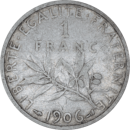 1 franc Semeuse 1906 - Revers