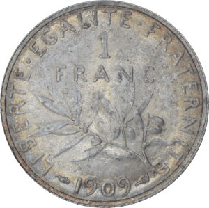 Revers 1 franc Semeuse 1909