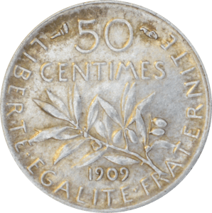 Revers 50 centimes Semeuse 1909