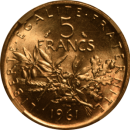 5 francs Semeuse 1961 - Revers