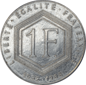 1 franc De Gaulle sans différents 1988 - Revers