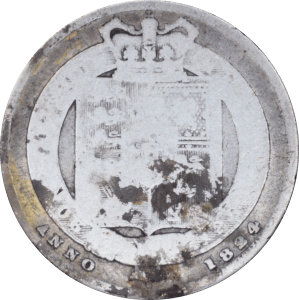 Revers 1 shilling George IV 1824