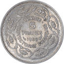 5 francs Ahmad Pasha 1939 - Revers