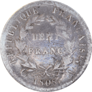 Revers Demi franc Napoléon Empereur 1808 A