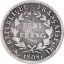 Demi franc Napoléon Empereur 1808 D - Revers