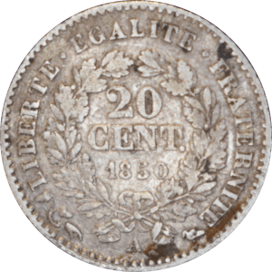 Revers 20 centimes Cérès 1850 A