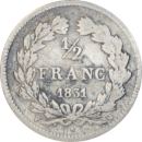 ½ franc Louis Philippe 1831 W - Revers