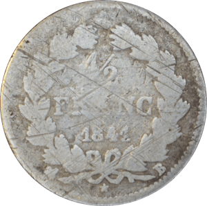 Revers ½ franc Louis Philippe 1841 B
