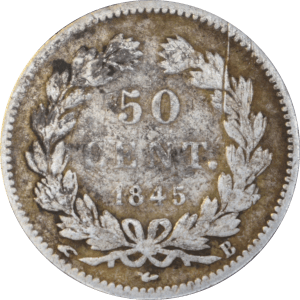 50 centimes Louis Philippe I 1845 B - Revers