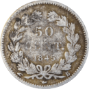 50 centimes Louis Philippe I 1845 B - Revers