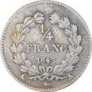¼ franc Louis-Philippe 1843 A - Revers