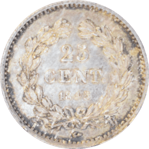 Revers 25 centimes Louis-Philippe 1845 B