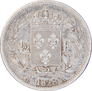 ½ franc Charles X 1828 A - Revers