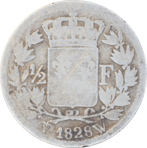½ franc Charles X 1828 W - Revers