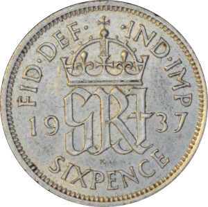 Reverse 6 pence George VI 1937