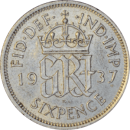 6 pence George VI 1937 - Revers