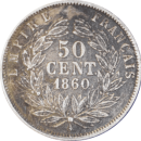 50 centimes Napoléon III 1860 A - Revers