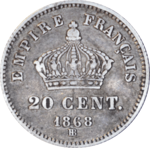 20 centimes Napoléon III 1868 BB - Revers
