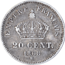20 centimes Napoléon III 1868 BB - Revers