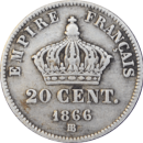 20 centimes Napoléon III 1866 BB - Revers