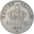 20 centimes Napoléon III 1866 K - Revers