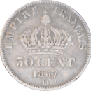 50 centimes Napoléon III 1867 BB - Revers