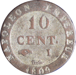 Revers 10 centimes Napoléon 1809 I