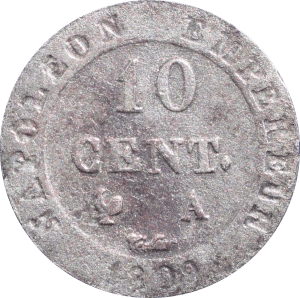 Revers 10 centimes Napoléon 1809 A