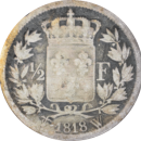 ½ franc Louis XVIII 1818 W - Revers