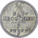 5 pfennigs Frédéric-Auguste II 1853 F - Revers