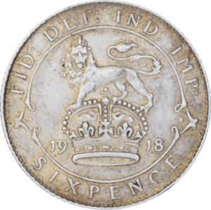 Revers 6 pence George V 1918