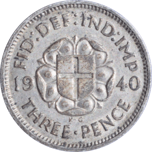 Revers 3 pence George VI 1940